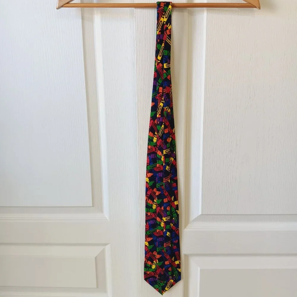 Vintage Crayola 1999 Binney & Smith Men’s Multicolor Crayons Tie L56.5